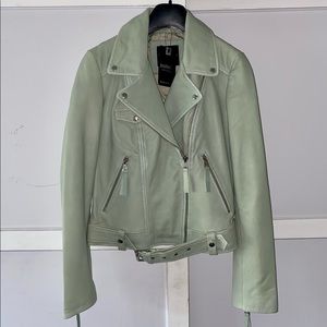 Genuine Leather Jacket NWT in Sage Green